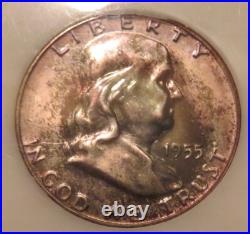 1955 Proof set in old PCI slabs high grade pink, red, green toning