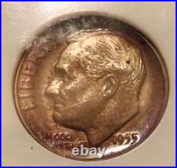 1955 Proof set in old PCI slabs high grade pink, red, green toning