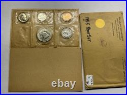 1955 Silver Proof 5 Coin Set in Original Flat Pack Envelope See Des 071126 10tkk