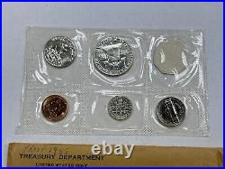 1955 Silver Proof Set US Mint OGP Envelope 90% Silver 5 Coins Cool Franklin Half