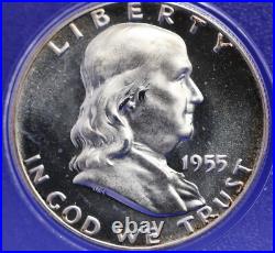 1955 Silver Proof Set with silver Cameo Franklin half, Washington qtr & dime