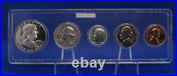 1955 Silver Proof Set with silver Cameo Franklin half, Washington qtr & dime