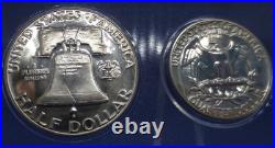 1955 Silver Proof Set with silver Cameo Franklin half, Washington qtr & dime