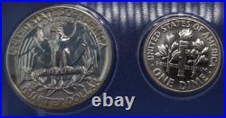 1955 Silver Proof Set with silver Cameo Franklin half, Washington qtr & dime