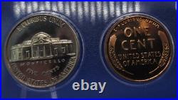 1955 Silver Proof Set with silver Cameo Franklin half, Washington qtr & dime