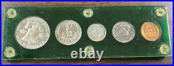 1955 U. S. Silver Proof Set of 5 Coins in used Green Capital Plastics Holder