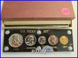 1955 US Mint Silver Proof Set, 5 coins, NEW acrylic holder