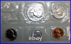 1955 US Proof Set 5 Coin Set 3 Silver Coins 1c-50c In Cello Sleeve with Envelope