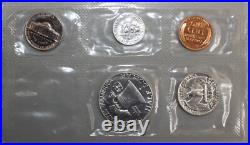 1955 US Proof Set 5 Coin Set 3 Silver Coins 1c-50c In Cello Sleeve with Envelope