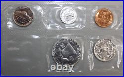 1955 US Proof Set 5 Coin Set 3 Silver Coins 1c-50c In Cello Sleeve with Envelope