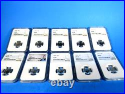 1955 to 1964 P, 10-Coin Set Roosevelt Dimes NGC Pf 69 Beautiful Set