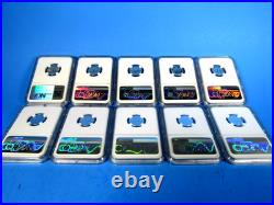 1955 to 1964 P, 10-Coin Set Roosevelt Dimes NGC Pf 69 Beautiful Set