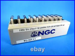1955 to 1964 P, 10-Coin Set, Washington Quarters NGC Pf 68 Beautiful Set
