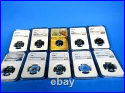 1955 to 1964 P, 10-Coin Set, Washington Quarters NGC Pf 68 Beautiful Set
