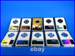 1955 to 1964 P, 10-Coin Set, Washington Quarters NGC Pf 68 Beautiful Set