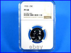1955 to 1964 P, 10-Coin Set, Washington Quarters NGC Pf 68 Beautiful Set