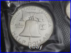 1956 US Mint Silver Proof Set Type 1 Franklin Envelope Beautiful Set See Pics