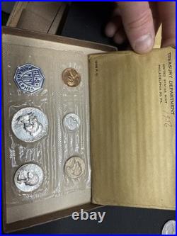 1956 US Mint Silver Proof Set Type 1 Franklin in OGP Beautiful Set See Pics