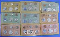 1956 thru 1964 9pc Proof Set Collection with OGP envelopes & paperwork