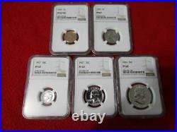 1957 5-Piece Silver Proof Coin Set ALL 5 COINS ARE NGC PF 67 #MF-T