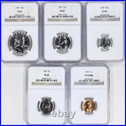 1957 Silver Proof Set 1 Cent to 50 Cent NGC PF69 Almost Perfect
