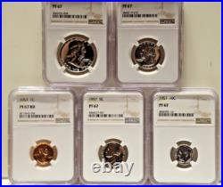 1957 US Proof Set 1c-50c All NGC PF67
