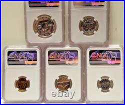 1957 US Proof Set 1c-50c All NGC PF67