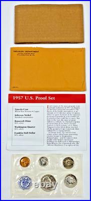 1957 United States Mint 5 Coin Proof Set In OGP 90% SILVER SEALED TIME CAPSULE