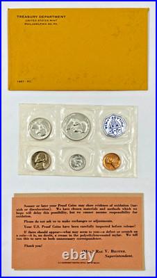 1957 United States Mint 5 Coin Proof Set OGP & COA 90% SILVER SEALED & COMPLETE