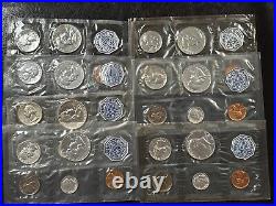 1958-1964 Lot of SEVEN (7) US Mint Proof Sets in Cello Flat Pack 90% Silver