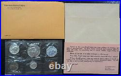 1958-1964 Lot of SIX (6) US Mint Proof Sets in Cello Flat Pack 90% Silver