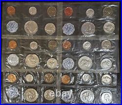 1958-1964 Lot of SIX (6) US Mint Proof Sets in Cello Flat Pack 90% Silver