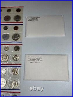 1959-1960-1961-1962-1963-1964 Us Mint P&d Silver Sets, Some Unopened Envelopes