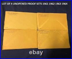 1961 1962 1963 1964 Silver Proof Sets Sealed Unopened Lot of 4