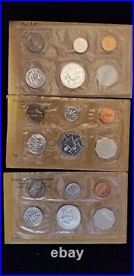 1961, 1963, and 1964 US PROOF SETS in Original Mint Packaging Gem proof coins