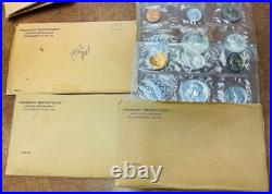 1962 US Proof Set Original Envelopes Silver lot of 5 proof sets with Franklin half