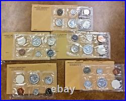 1962 US Proof Set Original Envelopes Silver lot of 5 proof sets with Franklin half