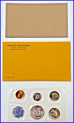 1962 United States Mint 5 Coin Proof Set OGP 90% SILVER SEALED TIME CAPSULE