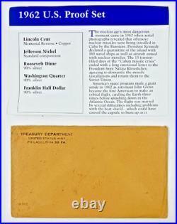 1962 United States Mint 5 Coin Proof Set OGP & COA 90% SILVER SEALED & COMPLETE