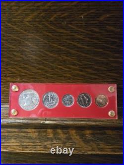 1963 United States Proof Set Original Red Holder -90% Silver Half, Quarter, Dime