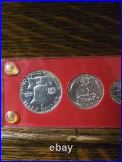 1963 United States Proof Set Original Red Holder -90% Silver Half, Quarter, Dime