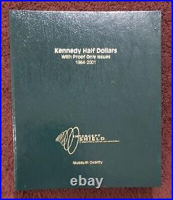 1964-2001 AND 2002-2004 KENNEDY SET With Silver PROOFS PLUS 2 ALBUMS INT. SHIELD