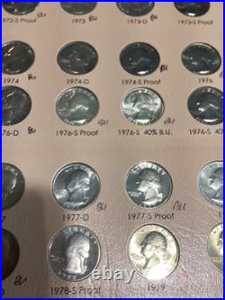 1965 to 1998 Washington Complete BU and silver and clad proof set. Lovely