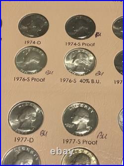1965 to 1998 Washington Complete BU and silver and clad proof set. Lovely