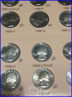 1965 to 1998 Washington Complete BU and silver and clad proof set. Lovely 1965 to 1998 Washington Complete BU and silver and clad proof set. Lovely