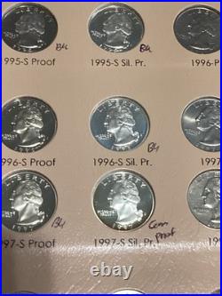 1965 to 1998 Washington Complete BU and silver and clad proof set. Lovely