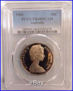 1966 Australian First Decimal Proof Set- PCGS Graded Set Coins PR68/69