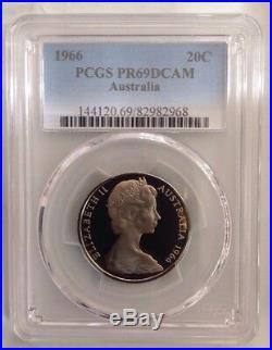 1966 Australian First Decimal Proof Set- PCGS Graded Set Coins PR68/69