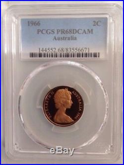 1966 Australian First Decimal Proof Set- PCGS Graded Set Coins PR68/69