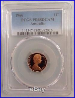 1966 Australian First Decimal Proof Set- PCGS Graded Set Coins PR68/69